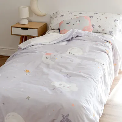 Image de Housse de couette HappyFriday Moshi Moshi Moons Coloré Matelas simple 2 pièces