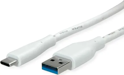 Produktbild von VALUE USB 3.2 Gen 1 Kabel, Typ-A-C, ST/ST, weiß, 2 m