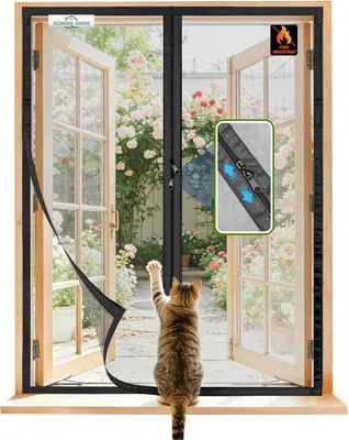 Imagen del producto de Mosquitera para ventanas, 90 x 130 cm, con doble cremallera, para uso doméstico