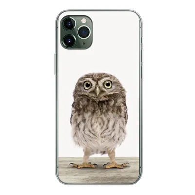 Produktbild von MuchoWow® Handyhülle Schutzhülle Hülle für iPhone 11 Pro Max Eule - Braun - Eulenküken - Kinder - Jungen - Mädchen Silikon Softcase Handy Hülle - Schutz