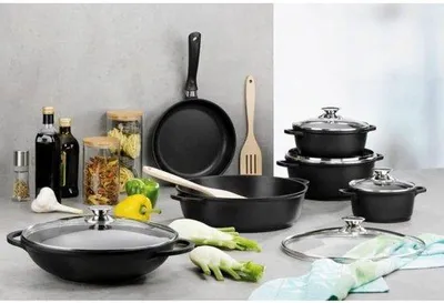 Obrázek produktu pro Pánev – Hliníková pánev – Zdravé smažení – Nepřilnavý povrch – 32 cm – Černá