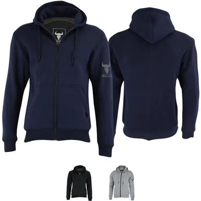 Produktbild von Herren Motorrad hoodie mit CE-Protektoren Aramid-Polyamid-futter Motorradhoodie Schutzjacke, Größe:54/XL, Farbe:Marineblau