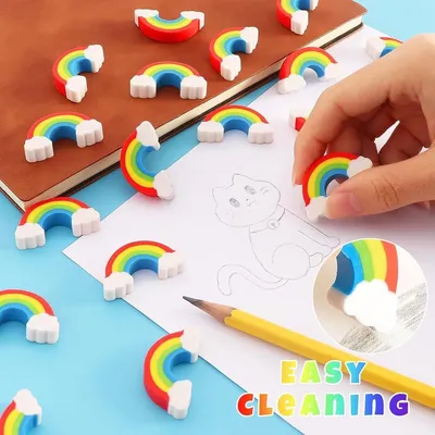 Set aus 48 bunten Radiergummis für Kinder