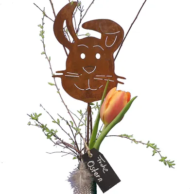 Produktbild von Rostikal Gartenstecker 55 cm Osterhase Osterdeko Edelrost Gartendeko Vintage
