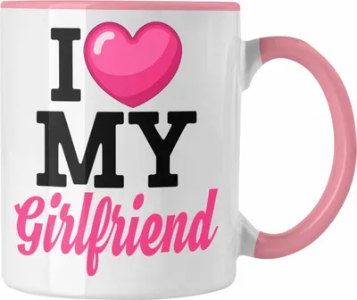 Produktbild von Trendation - I Love My Girlfriend Tasse Geschenk Liebe Valentinstag Freundin Freund (Rosa)