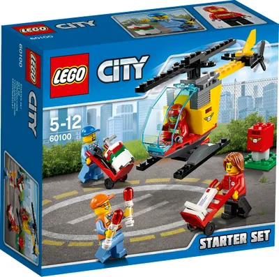 The image shows the retail packaging of a LEGO City Airport Starter Set.