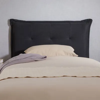 Produktbild von Kopfteil JALEYA mit Holzbeinen 90 cm in schwarz - gepolsterte Bettrückwand, Kopfende für Einzelbett, Headboard mit Stoffbezug