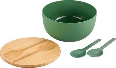 Produktbild von KESPER Salatschale mit Besteck BambusØ24cm grün
