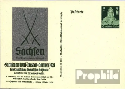 Produktbild von Belege Ganzsachen Deutsches Reich 1938 P269 Amtliche Postkarte un Sachsenausstellung