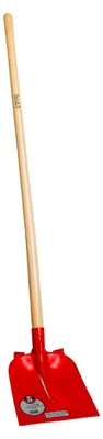 Produktbild von Plus Holsteiner Sandschaufel | Transport Loser Materialien | Schaufelblatt aus Stahl 270 × 250 mm, mit Tritt, überlappend geschweißte Schwerlastdülle ¾ gehoben, Eschen-Langstiel 130 cm