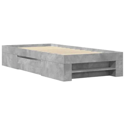Produktbild von Bettgestell Betongrau 100x200 cm Holzwerkstoff