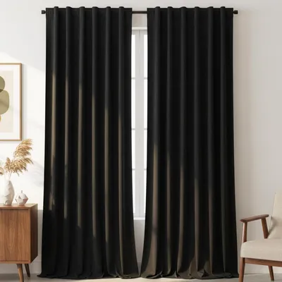 Immagine prodotto di Tende oscuranti in velluto, set da 2, 132x213,4 cm, colore nero