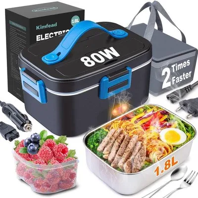 Immagine prodotto di Contenitore termico elettrico 80 W, 1,8 L, acciaio inossidabile, isolato, blu, 12 V