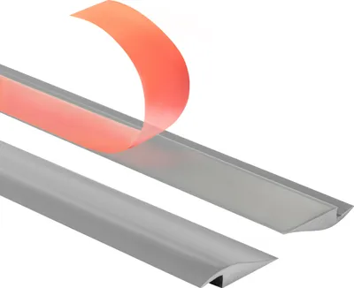 Obrázek produktu pro QUEST Samolepicí Flexibilní PVC Náběhový Profil na Dlaždice a Koberce, Šedý