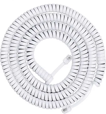 Zdjęcie produktu dla Kabel stacjonarny SYSTEM-S 3 m 4P4C RJ9 wtyk-wtyk spiralny biały