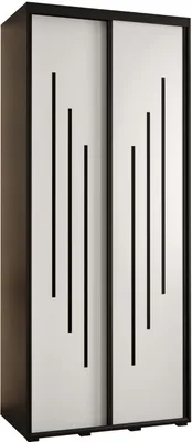 Produktbild von MEBLE KRYSPOL Davos 8 Schrank, zwei Türen - 235,2x120x60 cm - Schwarz Weiß Schwarz
