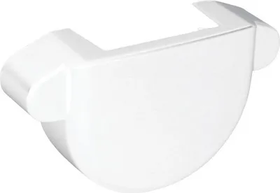 Produktbild von Marley Rinnenendstück Kunststoff halbrund mit Dichtung Verkehrsweiß RAL 9016 NW 75 mm