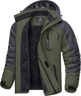 Productafbeelding van Herenjas met waterdichte soft shell, fleecevoering en afneembare capuchon voor winter en wintersport