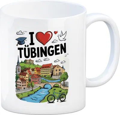 Produktbild von I love Tübingen Kaffeebecher mit Sehenswürdigkeiten