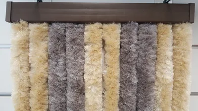 Produktbild von EXPLORER® Flauschvorhang 100x200 cm Wohnwagen Türvorhang für Wohnmobil/Balkontür Vorhang aus Chenille als Insektenvorhang Flausch Fliegenvorhang Camping Terrassen Tür Fliegenschutz Braun/Beige