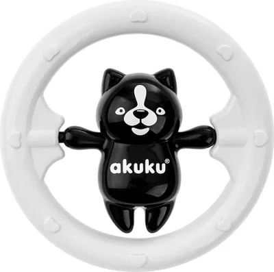 Image de Hochet ours Akuku noir et blanc