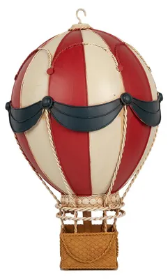 Immagine prodotto di Clayre & Eef Figura decorativa Mongolfiera Ø 26x42 cm Rosso Beige Metallo