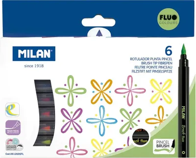 Productafbeelding van Flamastry Milan, penseelstiften, fluorescerend, 6 kleuren