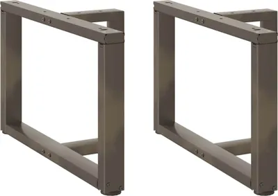 Image de Pieds de table basse en T, 2 pièces, noir, 60 x 25 x (42-43) cm, acier