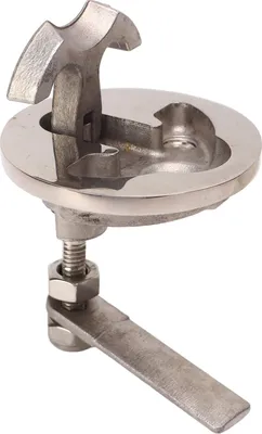 Productafbeelding van 61 x 57 mm RVS (316) schuifgrendel voor afsluitbare luiken, zilverkleurig, geschikt voor jachten