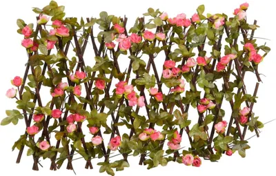 Produktbild von Rankgitter mit Künstlichem Efeu Erweiterbar Dunkelrosa 180x20cm