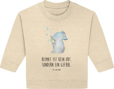 Produktbild von Mr. & Mrs. Panda Organic Baby Pullover Elefant Seifenblasen 24. - 36. Monat - Natural Raw - Geschenk, Liebe, Elefanten, Lustige Sprüche, Heimat, Bullover, Liebesspruch