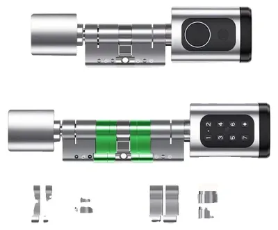 Obrázek produktu pro Smart Lock, bezklíčový vstup, vzdálený přístup, stříbrná (90–120 mm), bez brány