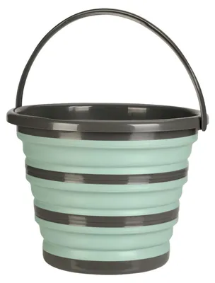 Produktbild von Faltbarer Eimer, grun/grau – 10 Liter – Camping-Eimer – Kunststoff