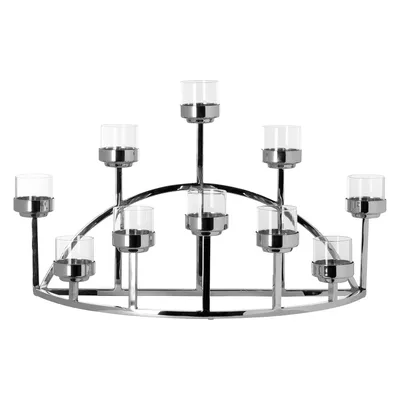 Produktbild von Fink DOMIAN, Leuchter, vernickelt, glatt, silberfarben, L. 17 cm, B. 48 cm Breite: 48.00 cm Tiefe: 17.00cm 143088