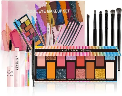 Productafbeelding van Make-Up Set, Oogmake-up Set, Oogschaduw, Eyeliner, Wenkbrauwpotlood, Mascara, voor Feestgebruik