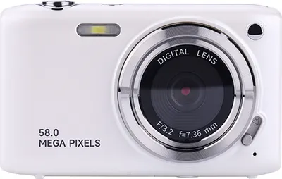 Produktbild von AIORBER Digitalkamera, 58 Megapixel Eingebaute Kamera, CCD Sensor, 16x Digitalzoom, Autofokus, Kompaktkamera, Doppelfunktion, Weiß