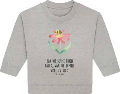 Produktbild von Mr. & Mrs. Panda Organic Baby Pullover Hummel Blume 24. - 36. Monat - Heather Grey - Geschenk, Hummeln, Biene, Bullover, Wespe, Natur, Lustige Sprüche