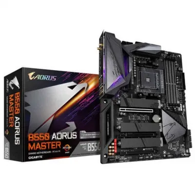 Produktbild von GIGABYTE B550 Aorus Master, AMD, Sockel AM4, AMD Ryzen 3000 Series, DDR4-SDRAM, 128 GB, DIMM