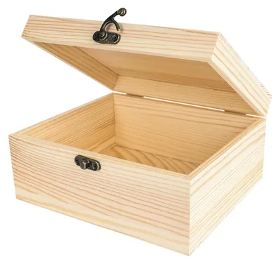 Productafbeelding van Houten kist met deksel - Houten schatkist - Opbergdoos - 20x15x9 cm
