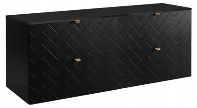 Zdjęcie produktu dla Szafka Łazienkowa Wisząca Pod Umywalkę Nablatową Rensan 160X46 Cm Czarna