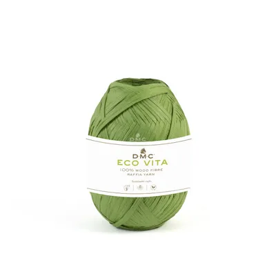 Produktbild von DMC Eco Vita Raffia, 100 % Holzfasern(Bast) z. Häkeln/Stricken,50g/100m,Handwäsche 08 grün