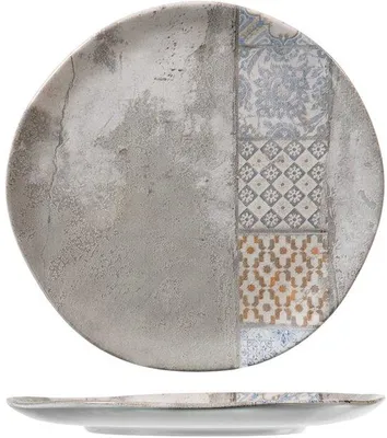 Image de Ensemble de 12 assiettes plates décoratives en céramique, diamètre 26 cm