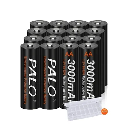 Obrázok produktu pre Nabíjacie batérie AA, kapacita 3000 mAh, nízke samovybíjanie, 1,2 V, 16 batérií AA
