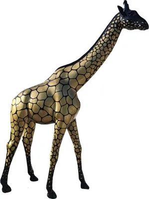 Produktbild von Casa Padrino Designer Deko Giraffe Schwarz / Gold H. 320 cm - Riesige Dekofigur - Lebensgroße Tierfigur - Gartendeko Skulptur