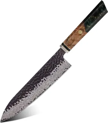Immagine prodotto di Coltello da cucina damascato AI-37314 - Chef Verde KP37314