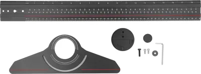 Produktbild von Multifunktionaler Schreiner-Anreißer aus Aluminiumlegierung mit drehbarem Winkelmesser, schwarz, für Holzbearbeitung