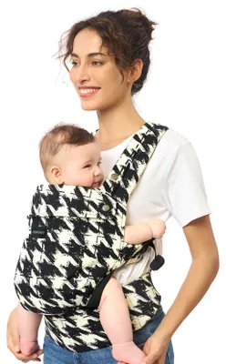 Imagen del producto de Momcozy, portabebés 100% algodón, apto desde el nacimiento, estampado a cuadros: diseño a cuadros en blanco y