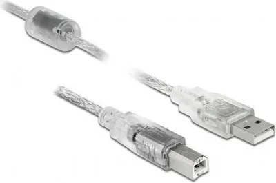 Productafbeelding van Delock 83894 USB Kabel Delock A -> B St/St 2.00m transparent