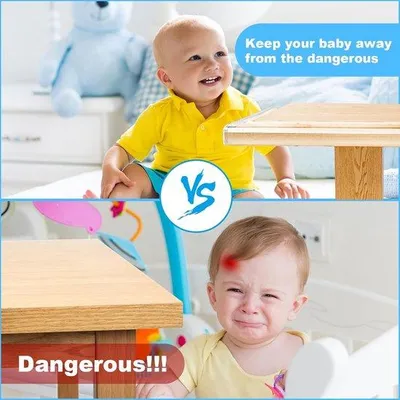 Produktbild von Kinderschutzfolien, Transparante selbstklebende Eckenfolien, Nano, zarte Eckenabdeckung für Tische, Tischplatten, Schubladen