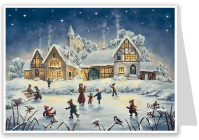 Produktbild von Postkarten-Adventskalender "Eislauffreuden"